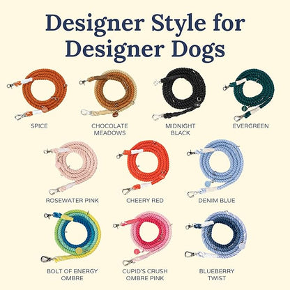 The Lucy & Co. Blueberry Twist Ombre Blue Hands-Free 6-in-1 Rope Leash