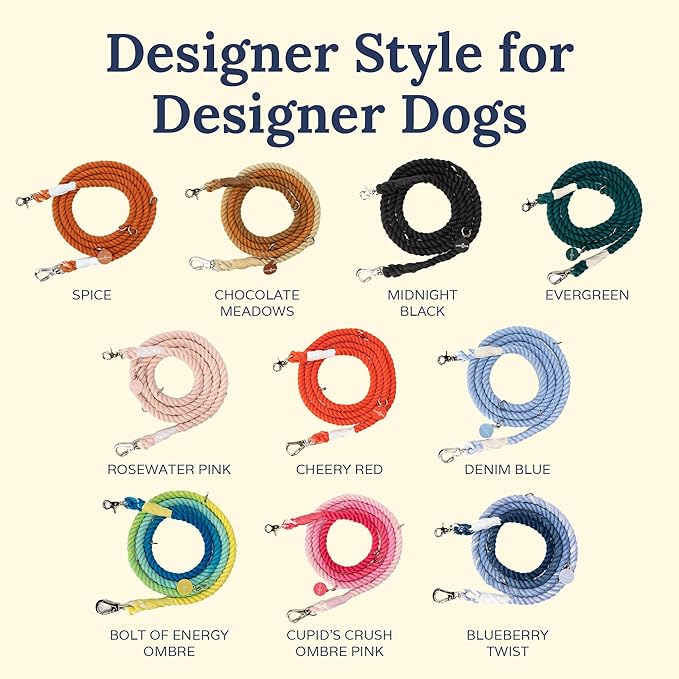 Denim Blue Hands-Free Rope Leash