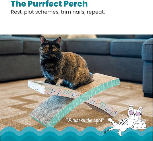 Catstages Easy Life Hammock Cat Lounger & Scratcher – Elevated Spot with Catnip, Comfortable & Multifunctional Design, Supports Cats Up to 20lbs