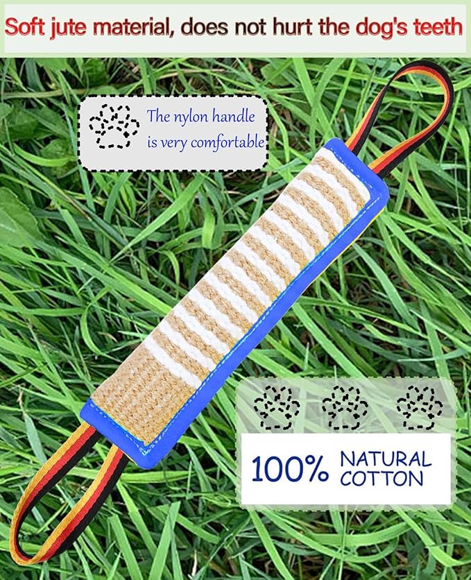 Clysoru Dog Tug Toy Tough Jute Bite Pillow Lasting Training Equipment Puppy to Large Dogs Interactive for Large and Small