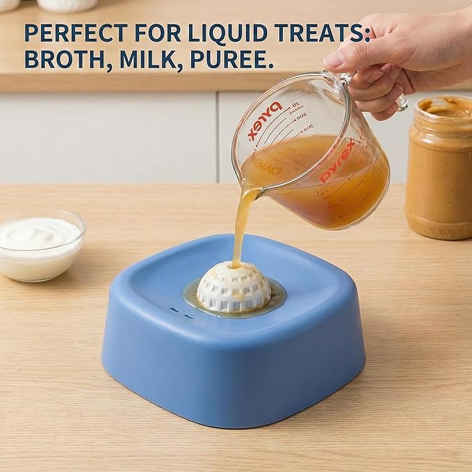 Slow Feeder Dog Bowls Lick Bowl with Rolling Ball for Liquid Treats - Interactive Dog Puzzle Toys for Boredom & Anxiety Relief, Spill-Proof Licking Mat Alternative for Large Medium Small Dogs (Black)