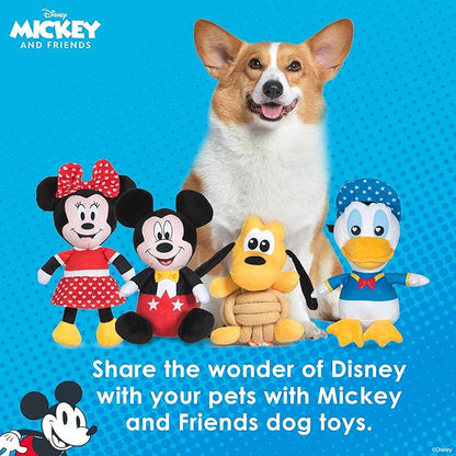 Disney for Pets Pluto Knotty Rope Pet Toy with Squeaker, 9 Inch | Squeaky Dog Toys for Pets | Rope Tug Toy for Dogs Inspired by Pluto of Mickey and Friends