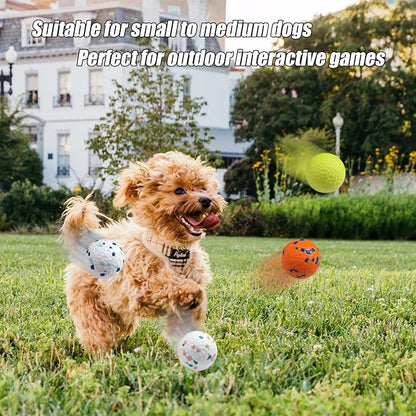 Indestructible Floating Bouncy Dog Balls for Small Breed Puppies - Lightweight, Durable, Odourless - 2.5" (4 Pack)