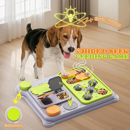 Dog Puzzle Toy Slow Feeder, Interactive Dog Toys for IQ Training & Mental Stimulation, Easy Clean Detachable Tray Non-Slip Base, Enrichment Toys for Small Medium Dogs, Green