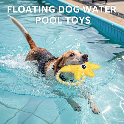 SCENEREAL Dog Toy for Small Medium Dogs- Floating Dog Toys Squeaky Toys for Water Pool Fetch, Halloween Starfish Shape Interactive Pet Chew Toy Outdoor Interactive Play