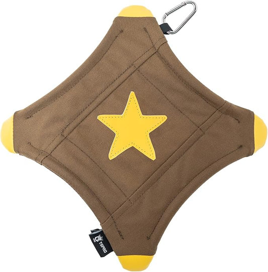TSPRO Tactical Star-Shaped Dog Flying Disc, Anti-Rip Nylon Toy for Aggressive Chewers & Medium-Large Dogs, Water Floating Lightweight for Beach/Camping/Park/Backyard Training (9", Khaki)
