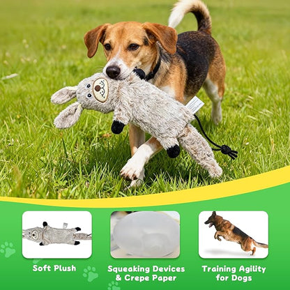 Flirt Pole for Dogs, Interactive Dog Toys Extendable Teaser Wand with Lure Chewing Toys, Chase and Tug of War for Small Medium Large Dogs Training Playing Exercise