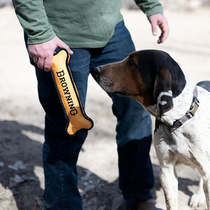 Browning Pet Training Tools, Durable Dog Toys for Tug and Fetch, Canvas Bone (Browning Gold), Small