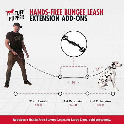 Add-On Accessory Bungee Leash | Add One Large Dog Up to 125 lbs | Requires Purchase of Two Large Dog Hands Free Bungee Leashes Sold Separately | Buy One for Three Dogs | Buy Two for Four Dogs