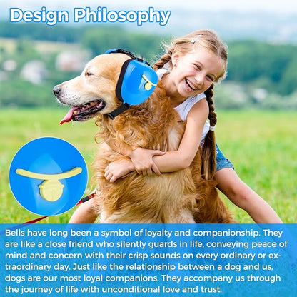 New Dog Ear Muffs for Noise Protection - 30dB NRR Dog Headphones, Noise Cancelling Hearing Protection Against Thunder/Fireworks/Vacuums, Upgraded Design with Bell Accent (Blue, Large)