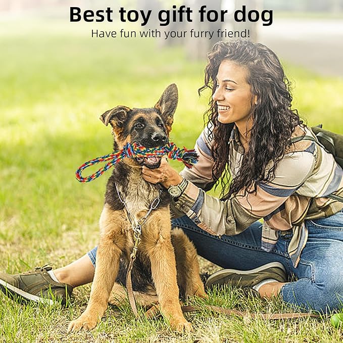 Flirt Pole for Dogs, Extendable Dog Flirt Pole with Detachable Interactive Toys Dog Teaser Wand with Lure Rope Toy for Outdoor Exercise & Training Interactive Toys for Large Medium Small Dogs