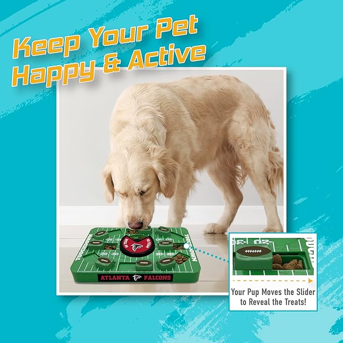 Pets First NFL Atlanta Falcons Large Puzzle Toy, New Size, Interactive Dog Treat & Slow Feeding Toy
