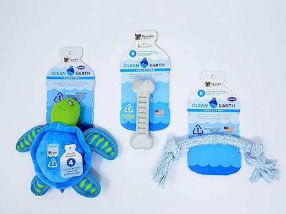 Spunky Pup Clean Earth Recycled Rope Dog Toy | Made in USA| Made from 100% Recycled Water Bottles, Medium,Blue,7122