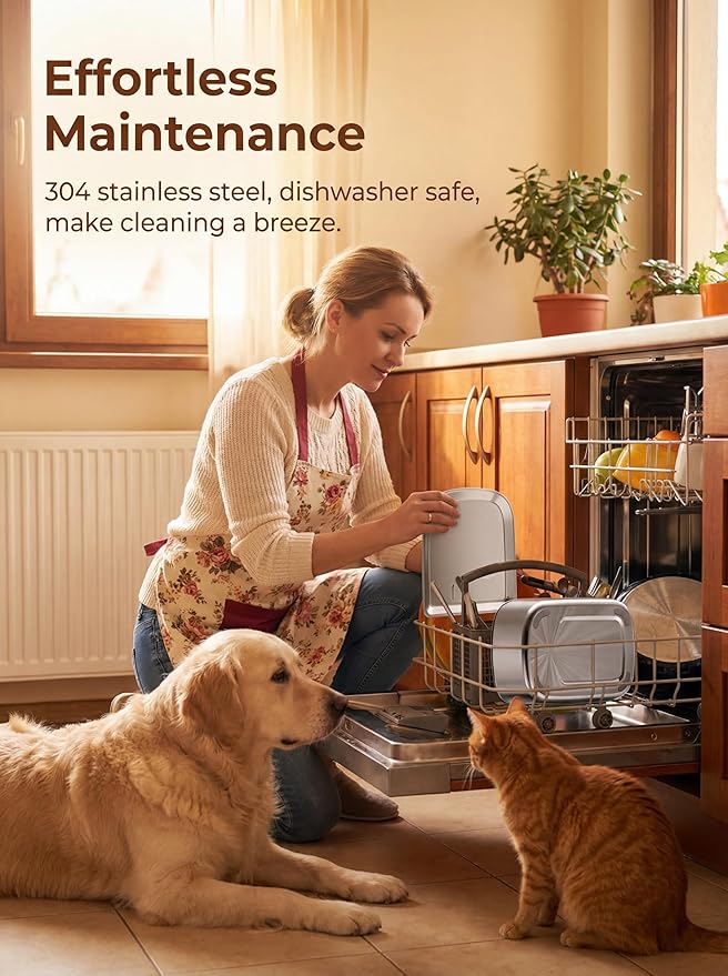 Water Fountain for Dogs Home Outdoor Multi-Pet Stainless Steel 10L/2.64gal Wireless Large Dogs Motion Sensor Dispenser Filtered Cordless Bowl Waterer -Wireless Stainless Steel&8Filters