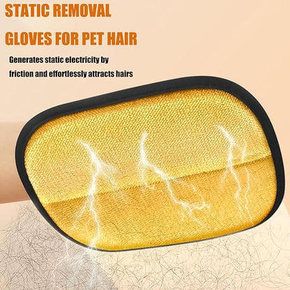 Pet Hair Remover Gloves for Cats & Dogs, Reusable Cat Dog Electrostatic Hair Remover Grooming Glove Tool-2PS