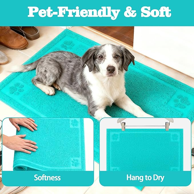 Darkyazi Pet Feeding Mat Large for Dogs and Cats,24"×36" Flexible and Easy to Clean Feeding Mat,Best for Non Slip Waterproof Feeding Mat (Lake Blue)