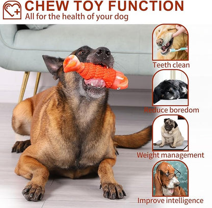 Indestructible Dog Toys for Aggressive Chewers Large Breeds, Durable Squeaky Toys for Super Chewers, Heavy Duty Tough Bone to Keep Them Busy, Interactive Dog Chew for Medium Breed
