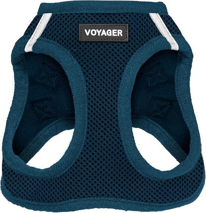 Best Pet Supplies Voyager Step-in Air Harness - All Weather Mesh, Reflective, No Pull Harness for Dogs, Cats - Secure with Hook & Loop Fastener, Buckle, Double D-Rings - Blue, S
