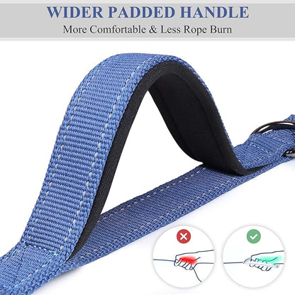 VIVAGLORY Hands Free Dog Leash Bungeeone Running Dog Leash with Waist Belt for Running Walking & Jogging, Bungee & Around Waist for Pet, M, Navy Blue/Black