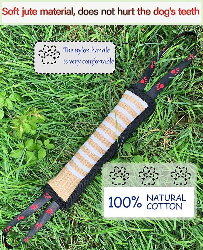 Clysoru Dog Tug Toy Dog Tough Jute Bite Pillow Lasting Training Equipment Puppy to Large Dogs Interactive Toy for Large and Small