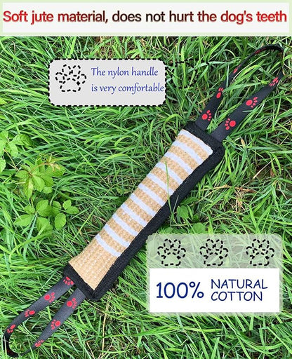 Clysoru Dog Tug Toy Dog Tough Jute Bite Pillow Lasting Training Equipment Puppy to Large Dogs Interactive Toy for Large and Small