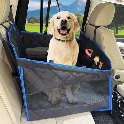 Back Seat Extender for Dogs (Black Blue M)