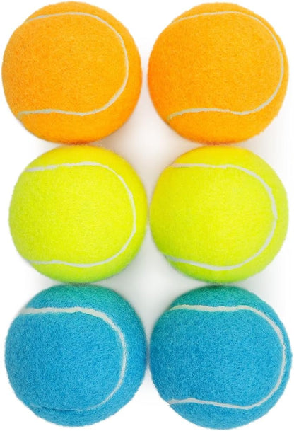 Prime Pets Tennis Balls for Dogs 6 Pack 2.5”, Durable Dog Toys for Training, Fetch & Outdoor Play, Squeaky Balls for Dogs Small and Medium with High Bounce, Interactive Pet Fetch Ball
