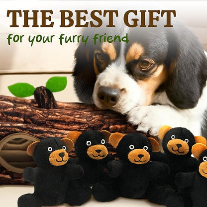 Laifug Hidden Bear Plush Dog Toy, Interactive Barking Dog Toy Playing Hide and Seek, Five in One Bear, Plush Puzzle, Suitable for Dogs of All Stages (Brown, XL)
