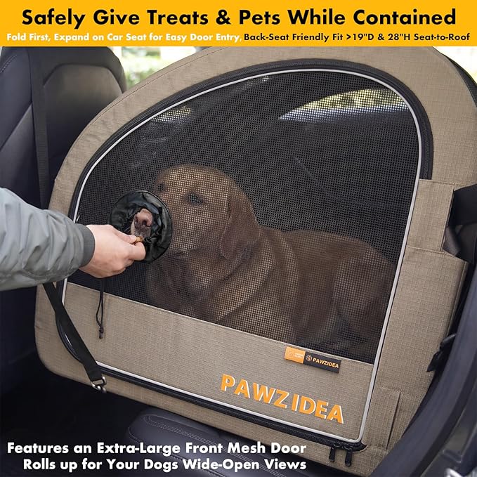 PAWZIDEA 3-in-1 Large Dog Stroller with Detachable Carrier up 100lbs, Foldable Dog Crate for Car Travel, All-Terrain Pet Stroller for 2 Medium Dogs, Jogger Wheels, Adjustable Handle, Stroage Organizer