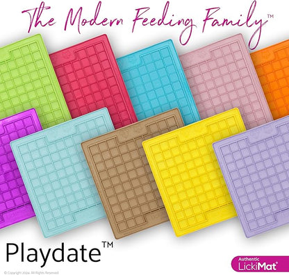 LickiMat Classic Playdate Slow Feeder for Dogs Lick Mat Boredom Anxiety Reducer Perfect for Food Treats Yogurt Liquid Food Peanut Butter Fun Alternative to a Slow Feed Dog Bowl, Turquoise
