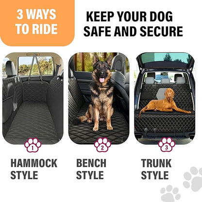 Active Pets Dog Car Seat Cover for Back Seat, Waterproof Pet Protection Hammock, SUV Truck Car Backseat Protector with Safety Features, Blue