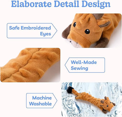 SHARLOVY Dog Squeaky Toy, Bubble Plush Puppy Teething Pet Toy, Crinkle No Stuffing Animals Dog Toy, Doggies Chew for Large Small Medium Breeds