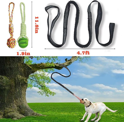 Dog Bungee Tug Toy for Large/Medium/Small Dogs, Dog tug of war Toy with Stake,Outdoor Interactive Toys Can Be Used on Lawns or Trees