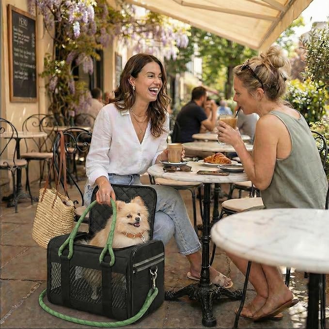 Soft-Sided Dog & Pet Carrier | for Car Rides, Trains, Errands & Daily Outings | Fits Pets Up to 15 lbs | 18" L x 11.5" H | Yorkies, Chihuahuas, Toy Poodles, Maltese & More