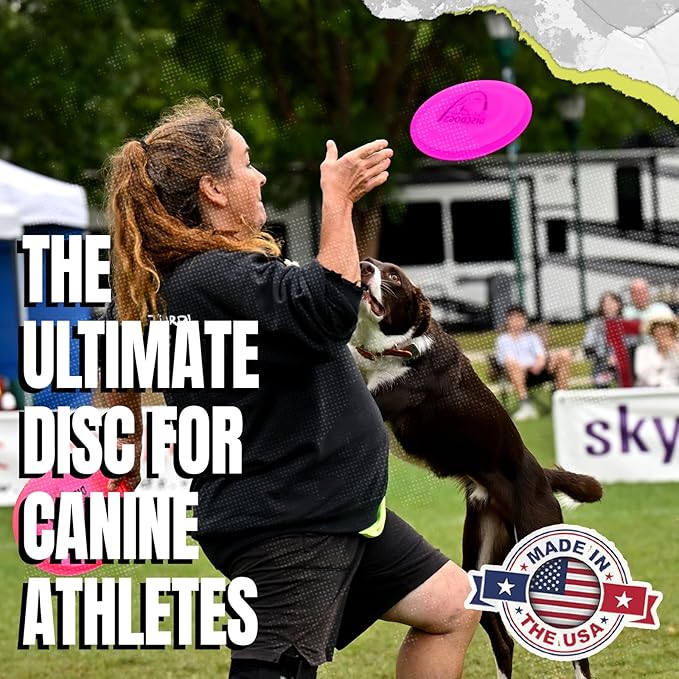 Hyperflite Macro Jawz Dog Disc 5" (38g) | Ultimate High Flying Disc for Dogs | Official Skyhoundz Competition Disc for Training, Fetch & Pool Games | Durable | Anti-Glare - Pink