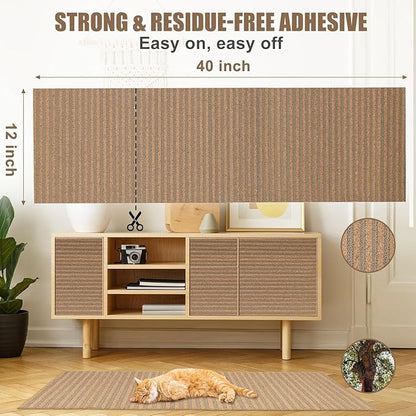 Natural Cork-Cat Scratch mat-Cat Scratch Pad Rug-cat Couch Protector-Scratch Furniture Protector for Post/Sofa/Floor-Wall Scratchers for Indoor-Carpets Scratching-Stretching- Kitty Gifts-Brown