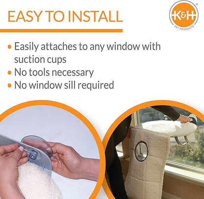 K&H Pet Products Universal Mount Kitty Sill Hooded Fleece 14 X 24 Inches