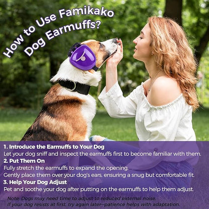 New Dog Ear Muffs for Noise Protection - 30dB NRR Dog Headphones, Noise Cancelling Hearing Protection Against Thunder/Fireworks/Vacuums, Upgraded Design with Bell Accent (Purple, Large)