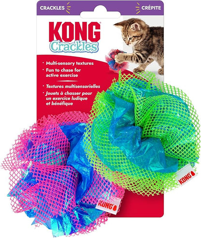 KONG Crackles Cat Toy – Crinkle Sounds, with Catnip, and Treat-Hiding Fun (Fluff Balls)