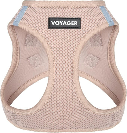 Best Pet Supplies Voyager Step-in Air Harness - All Weather Mesh, Reflective, No Pull Harness for Dogs, Cats - Secure with Hook & Loop Fastener, Buckle, Double D-Rings - Khaki, XL