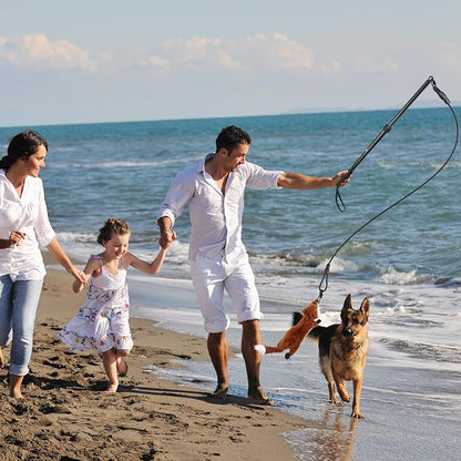 Flirt Pole for Dogs - Heavy Duty Interactive Dog Rope Toy, Agility Training Fishing Pole for Large and Small Breeds, Durable Exercise Stick with Replaceable Tails