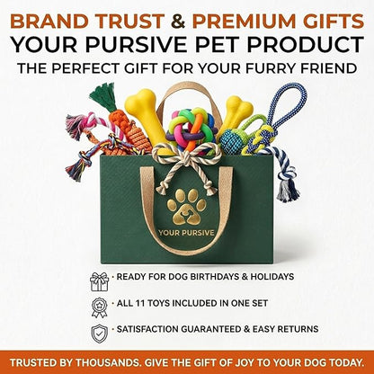 Pack Pet 11 Pack Dog Toys for Puppies, Small Dogs & Medium Dogs, Durable Dog Chew Toys, Interactive Rope Toys for Teething, Puppy Teething Toys for Dental Health, Dog Toys Variety Set for Boredom