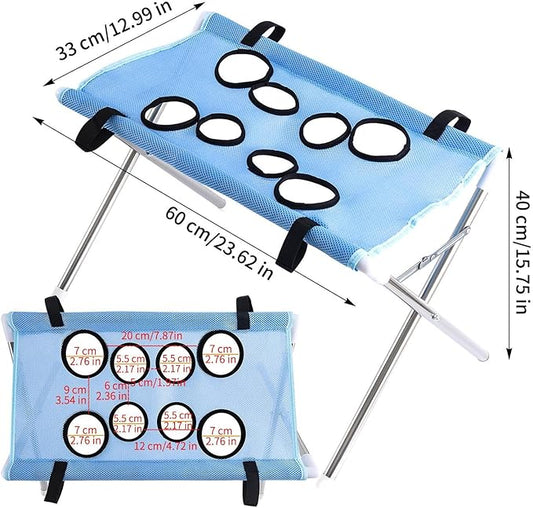 Iron Pet Grooming Hammock - 8-Hole Design Anti-Escaping Cats Sling | Polyester Cloth Kitten Grooming Hanger | for Cats Dogs Kitten Puppy Small Medium Large Breed Indoor Home Hair Cutting Ear Cleaning