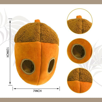 Hide and Seek Dog Toys Squeaky Sitting Squirrels Plush Toy with Crinkle Nut, Interactive Dog Toy to Keep Them Busy Pet Teeth Clean Chew Toys for Small & Medium Dogs