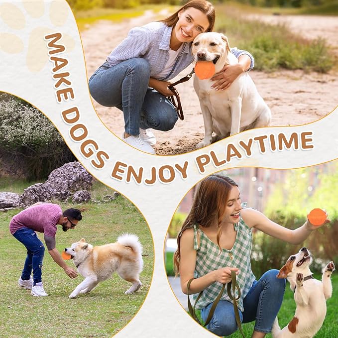 Squeaky Turtle Dog Toy, Treat Dispensing Rubber Ball, Bite Resistant Plush Chew Toy, Interactive Tug & Fetch Enrichment Toy for Medium & Small Breeds, Safe & Engaging for Puppies (Orange)