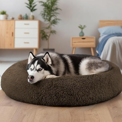 Extra Large Dog Beds, 36 Inch Human Dog Anxiety Relief Comfort Bed, Indestructible & Chew Proof Pet Beds (Coffee)