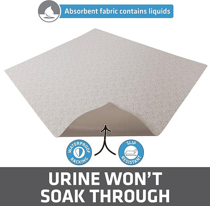 Drymate Cat Litter Box Mat, Litter Trapping Mat, Waterproof, Urine-Proof, Absorbent, Machine Washable, Soft on Paws, Contains Mess, Protects Floors, Kitten Supplies, Beige, 29x36 XL