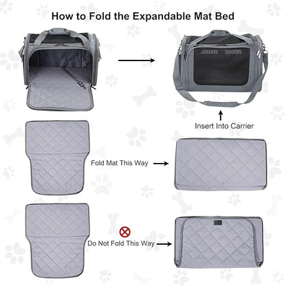 EliteField Deluxe Soft-Sided Pet Carrier (3 Year Warranty, Airline Approved), Travel Bag for Dogs, Cats & Small Pets, with Expandable Mat