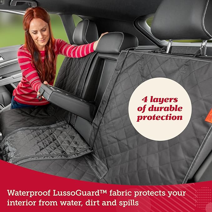 Lusso Dog Car Seat Cover and Car Trash Can- Waterproof Seat Cover and Leak Proof Trash Can - Organize and Clean Your Car