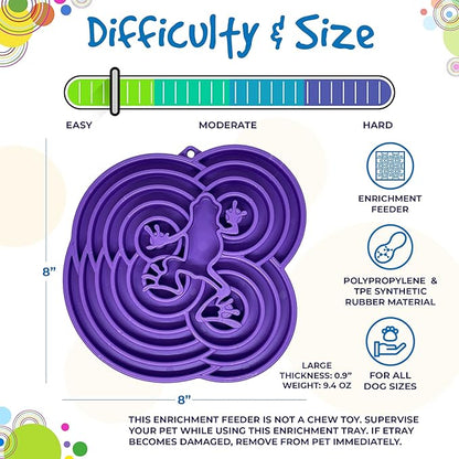 SodaPup Water Frog eTray – Durable Slow Feeder Tray Made in USA from Non-Toxic, Pet-Safe, Food Safe Material for Mental Stimulation, Slowing Down Eating, Healthy Digestion, & More